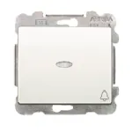 Pulsador timbre con visor blanco