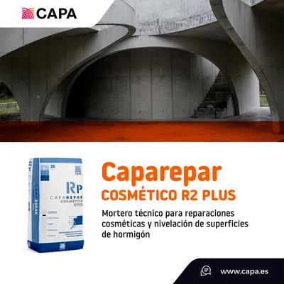 Caparepar Cosmético R2 Plus, la solución ideal para reparaciones cosméticas y nivelación en superficies de hormigón